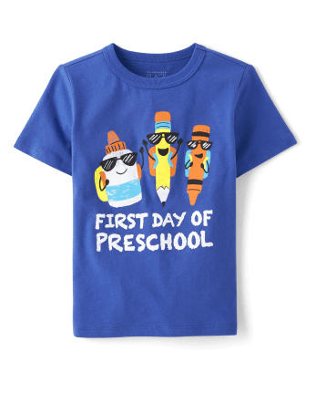 Toddler Boys First Day Preschool Graphic Tee
