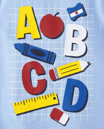 Camiseta con gráfico ABC para bebés y niños pequeños