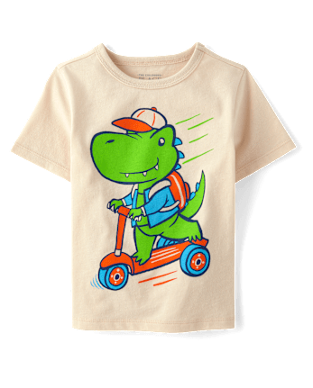 Baby And Toddler Boys Dino Scooter Graphic Tee