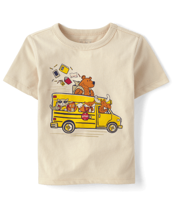 Camiseta con gráfico de autobús escolar para bebés y niños pequeños