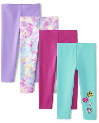 Toddler Girls Tie Dye Leggings 4-Pack