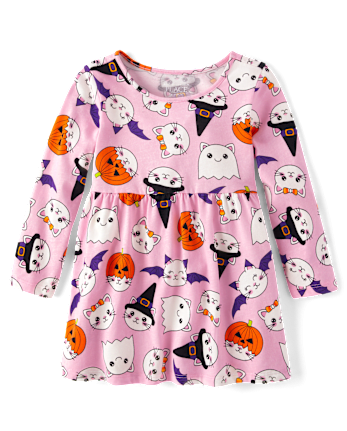 Baby And Toddler Girls Halloween Cat Everyday Dress