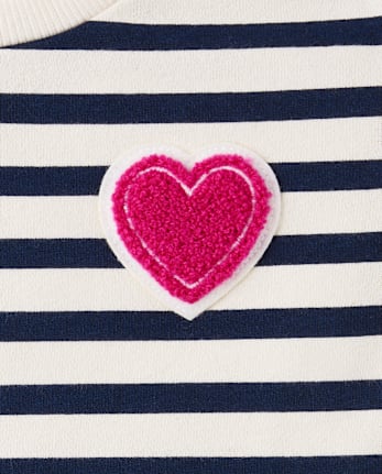 Toddler Girls Striped Heart 2-Piece Outfit Set