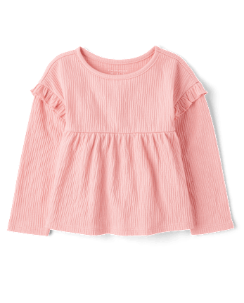 Baby And Toddler Girls Jacquard Empire Babydoll Top