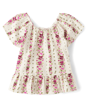 Baby And Toddler Girls Floral Peplum Top