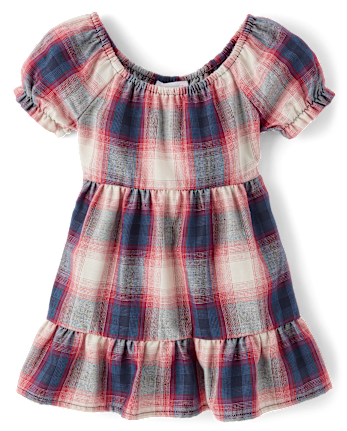 Baby And Toddler Girls Plaid Ruffle Dress
