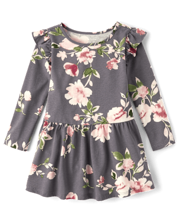 Baby And Niños pequeños Niña Floral Flutter Vestidos