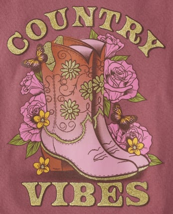 T-shirt graphique Country Vibes pour filles