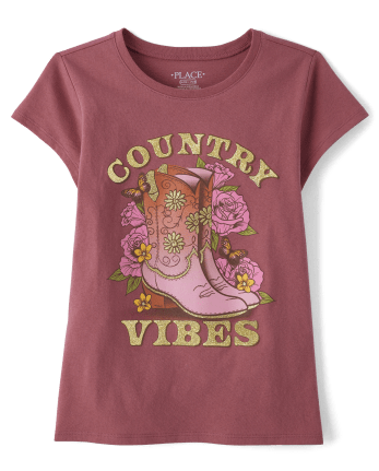 T-shirt graphique Country Vibes pour filles