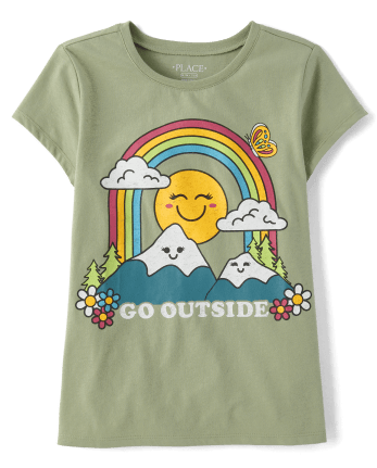 Camiseta con gráfico Go Outside para niñas