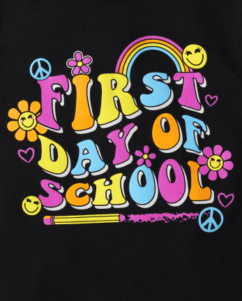 Camiseta con gráfico del primer día de clases para niñas
