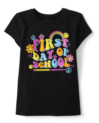 Camiseta con gráfico del primer día de clases para niñas