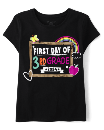 Girls First Day Of 3rd Grade Graphic Tee