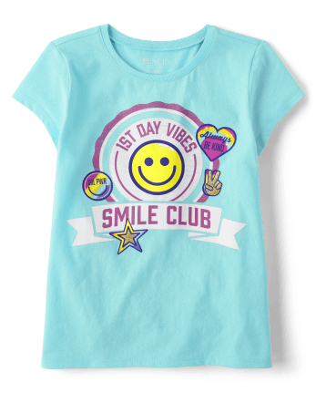 Camiseta con gráfico Smile Club para niñas