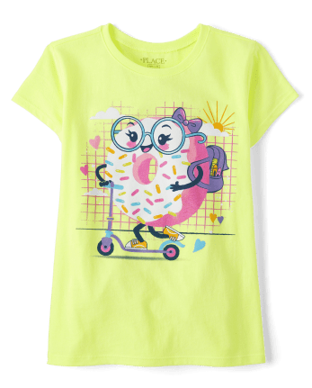 Girls Doughnut Scooter Graphic Tee