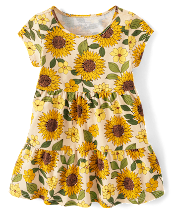 Baby And Toddler Girls Sunflower Tiered Dress