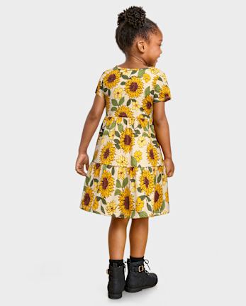 Baby And Toddler Girls Sunflower Tiered Dress