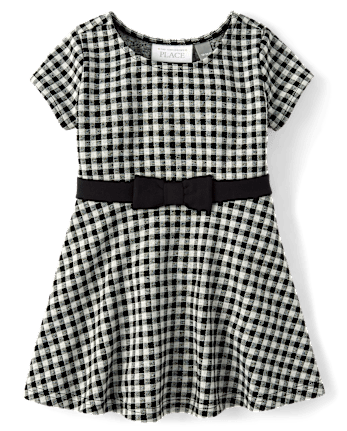 tout-petit, fille Gingham Robe évasée