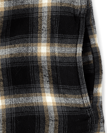 Boys Plaid Sherpa Lined Shacket