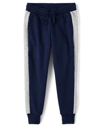 Boys Side Stripe Fleece Jogger Pants