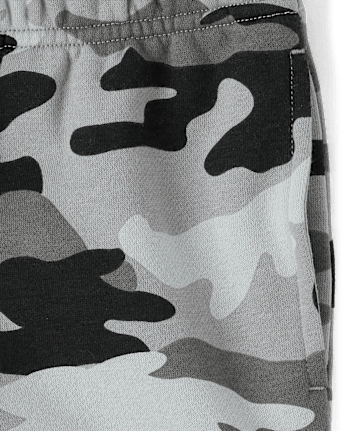 Boys Camo Premium Fleece Cargo Jogger Pants