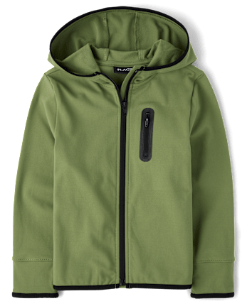 Boys green zip up hoodie shop