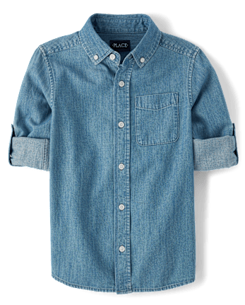Boys Chambray Button Up Shirt