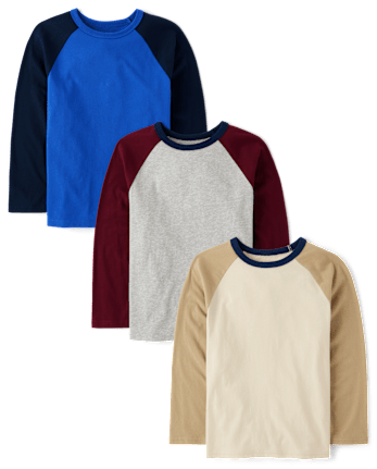 Boys Colorblock Raglan Top 3-Pack