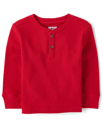Camiseta térmica Henley para bebés y niños pequeños