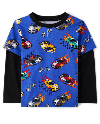 Baby And Toddler Boys Print Layered Top