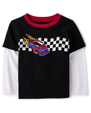 Baby And Toddler Boys Racecar Layered Top