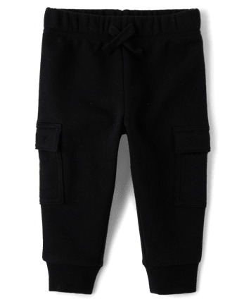 Baby And Toddler Boys Active Fleece Cargo Jogger Pants BLACK The Children s Place