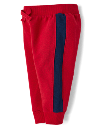 Baby And Toddler Boys Side Stripe Premium Fleece Jogger Pants