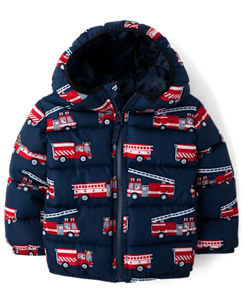 Toddler Boys Print Puffer Jacket