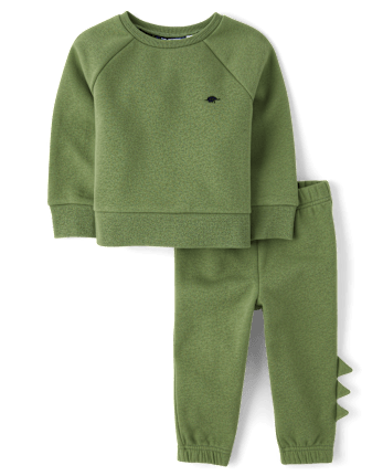 Baby And Toddler Boys Dino Fleece 2-Piece Outfit Set