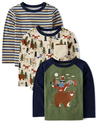 Baby And Toddler Boys Animal Top 3-Pack