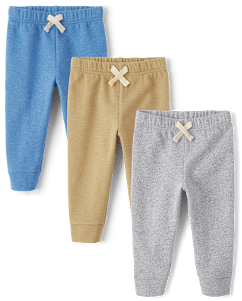 Baby And Toddler Boys Fleece Jogger Pants 3-Pack