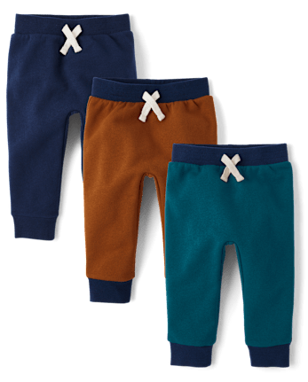 Baby And Toddler Boys Fleece Jogger Pants 3-Pack