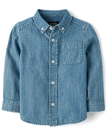 Baby And Toddler Boys Chambray Button Up Shirt