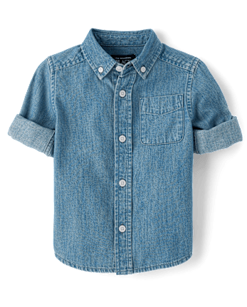 Baby And Toddler Boys Chambray Button Up Shirt