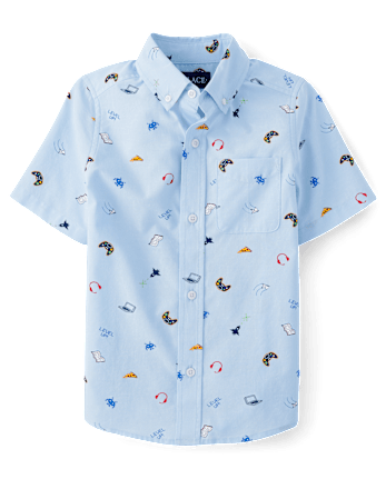 Camisa Gamer De Popelina Con Botones Para Niño