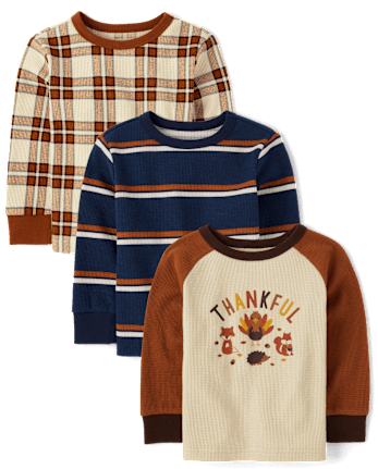 Baby And Toddler Boys Thankful Top 3-Pack