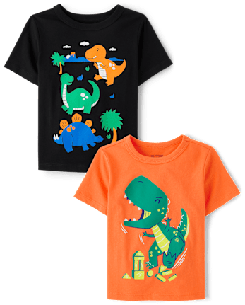 Baby And Toddler Boys Dino Graphic Tee 2-Pack