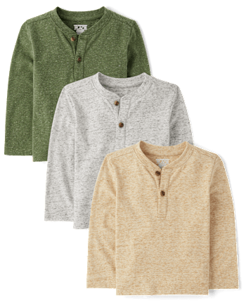 Baby And Toddler Boys Henley Top 3-Pack