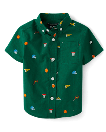 Baby And Toddler Boys Sport Poplin Button Up Shirt