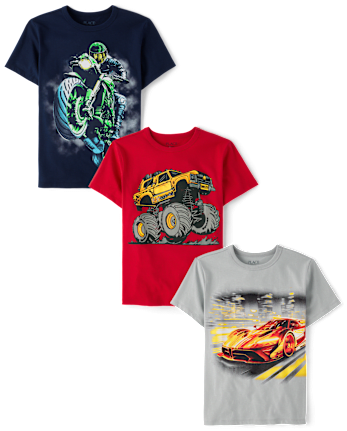 Boys Vehicle Graphic Tee -Pack