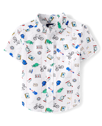 Baby And Toddler Boys School Poplin Button Up Shirt