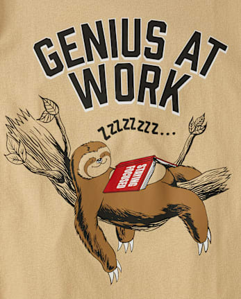 Boys Genius Sloth Graphic Tee