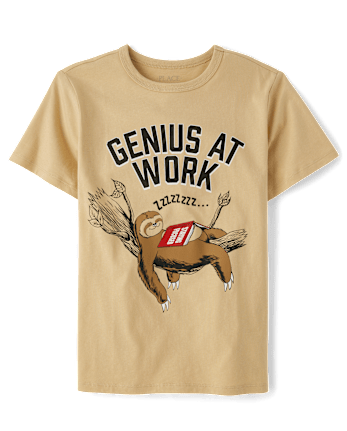 Boys Genius Sloth Graphic Tee