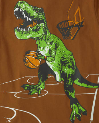 Boys Dino Basketball Graphic Tee